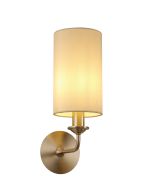 DK0064  Banyan Wall Lamp 1 Light Satin Nickel, Ivory Pearl